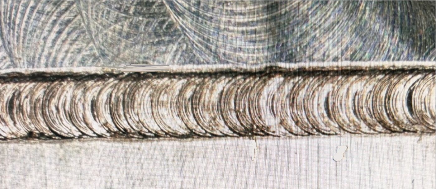 Macro view of a laser weld